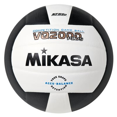 Ballon de volleyball de compétition en composite Mikasa® «VQ2000 Series» noir et blanc