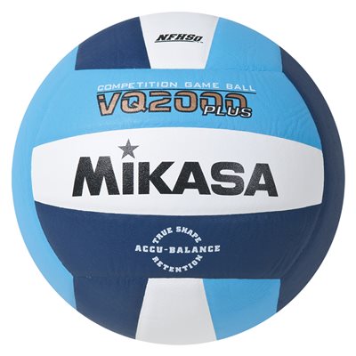 Ballon de volleyball de compétition en composite Mikasa® «VQ2000 Series» marine, bleu ciel et blanc