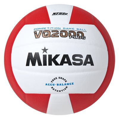 Ballon de volleyball de compétition en composite Mikasa® «VQ2000 Series» rouge et blanc