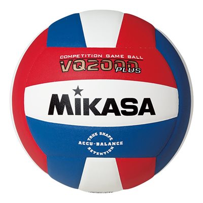 Ballon de volleyball de compétition en composite Mikasa® «VQ2000 Series» rouge, bleu royal et blanc